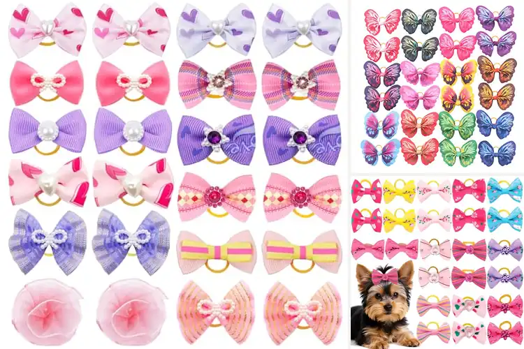 Detailed view of Best 24Pcs Dog Hair Bows Set