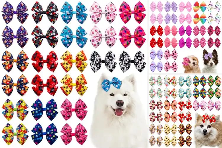 Detailed view of Best 4Inch Big Dog Hair Bows – Stylish Comfort for Your Pet