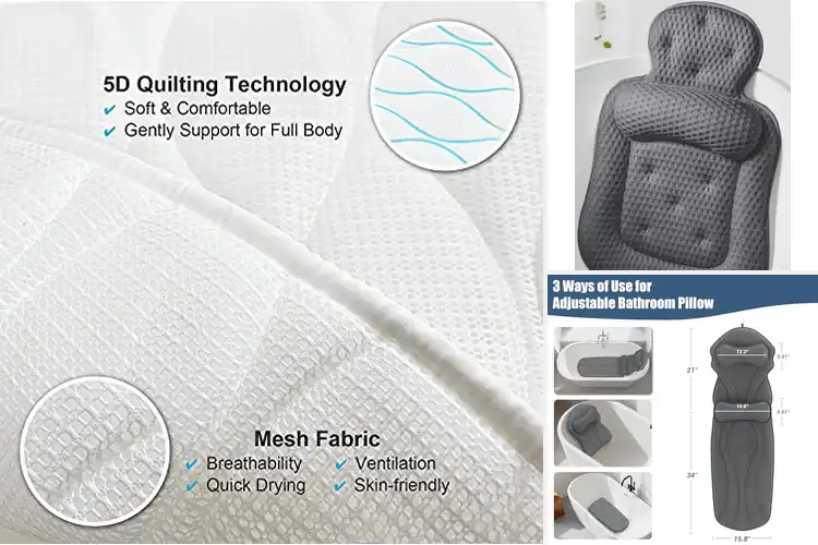 Detailed view of Best 5D Air Mesh Bath Pillow Materials