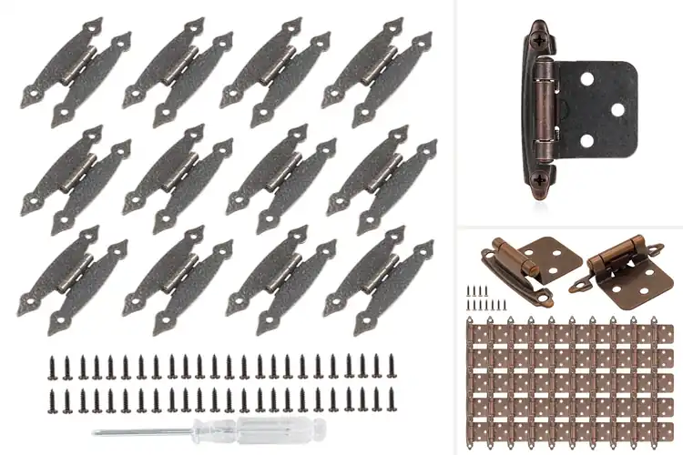 Detailed view of Best Antique Copper L Hinges