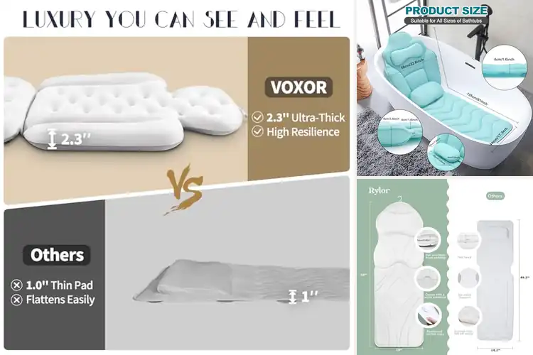 Detailed view of Best Full Body Bathtub Pillow For Neck And Back Support