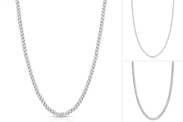 Detailed view of Best Men’s Silver Chain Necklaces