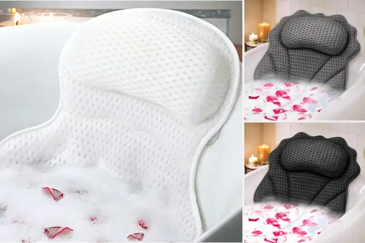 Detailed view of Best Spa Bath Pillow For Neck And Back Relief